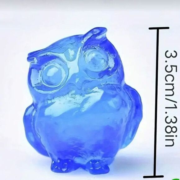 New! Natural Carved Owl in Blue Opal Balance Stone - Picture 3 of 3